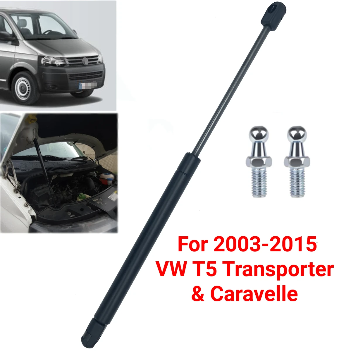 Barra de puntal de soporte de capó de Gas para capó delantero, accesorio para Volkswagen VW T5 Transporter Caravelle 2003-2011 2012 2013 2014 2015, 7E0823359