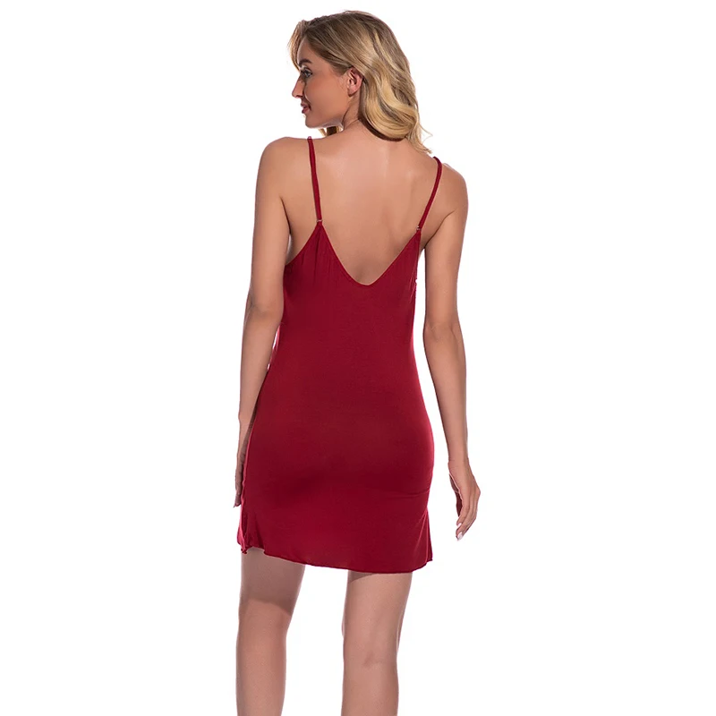 High-End Ladies Nightdress High Quality Modal Home Service Evening Dress Sexy Soft Suspender Nightdress