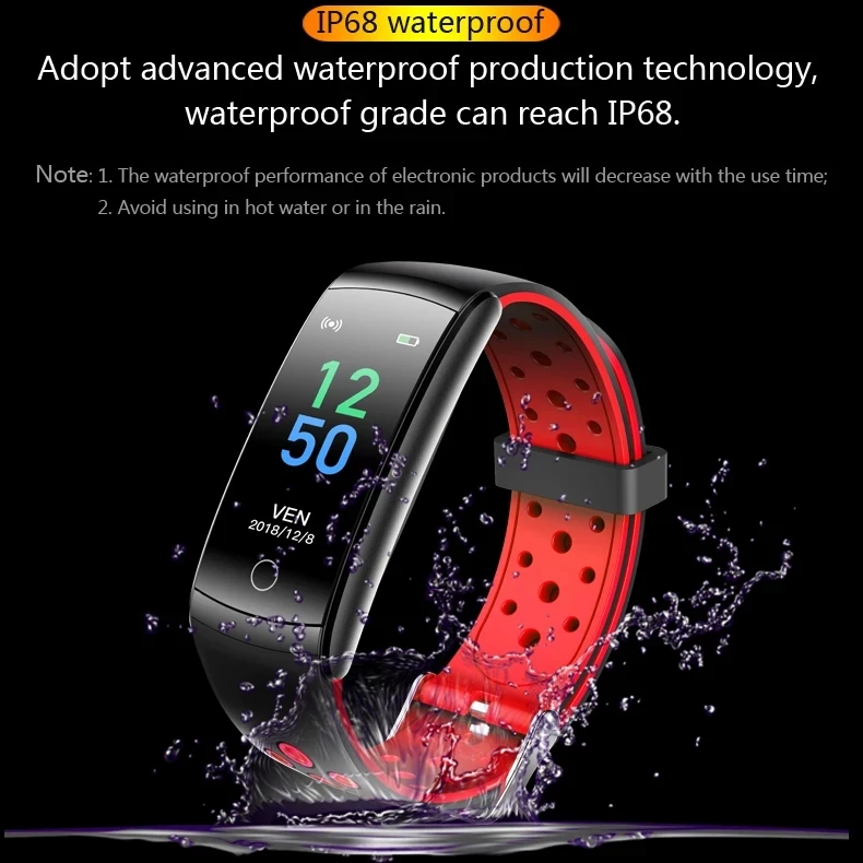 

Smart Bracelet 24-Hour Real Body Temperature Monitoring Q8T Dynamic Heart Rate Blood Pressure Watch Life Waterproof Sports