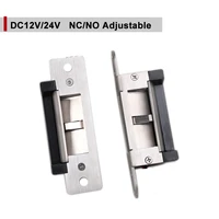 dc24v surface mounted electric strike signal out ansi lock fail secure fail safe adjustable for access control wood metal door