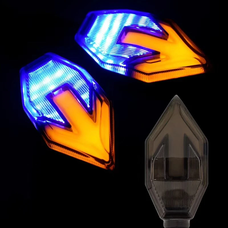 Motorcycle Turn Signal Lamp 12V Led Moto Light Blinker Flowing Water Flashing Lights M10 Screw Motos Universal |