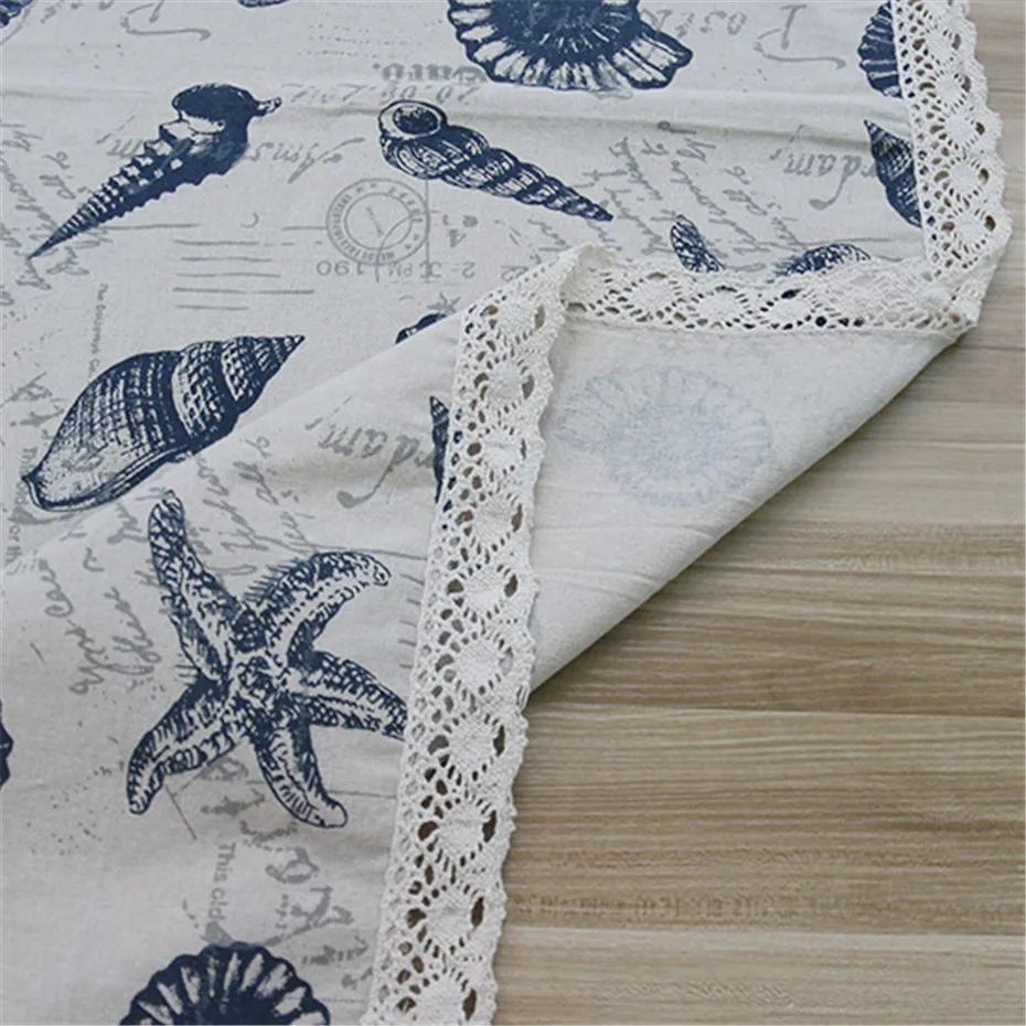 Домашняя простая скатерть из хлопка и льна Пыленепроницаемая макраме кружевное