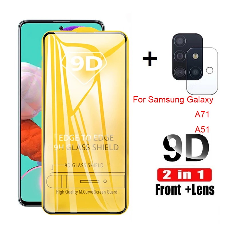 

2-в-1 9D Защита экрана для Samsung Galaxy A71 A51 объектив камеры закаленное стекло для Samsung A71 A51 5G A 71 51 tremp стеклянная пленка