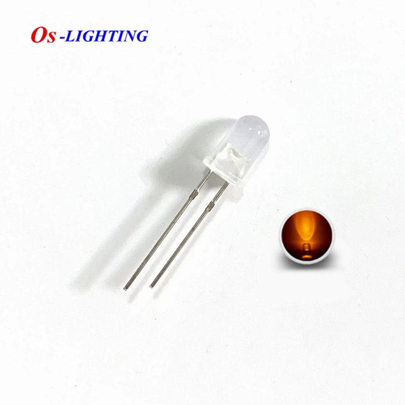 

100PCS 5MM Diffused YELLOW LED Light Emitting Diode Bulb Indicator F5 2V-2.2V 20mA 588-595nm Lamp