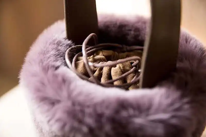 

mink hair totes bags Genuine Leather crossbody bags marten hair shoulder Bags