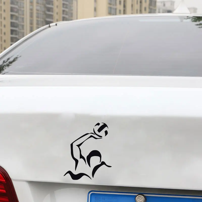 YJZT 13.5CM*15.8CM WATER POLO Sport Creative Decoration Car Sticker Body Of Vinyl Decal Black/Silver C31-0251 | Автомобили и