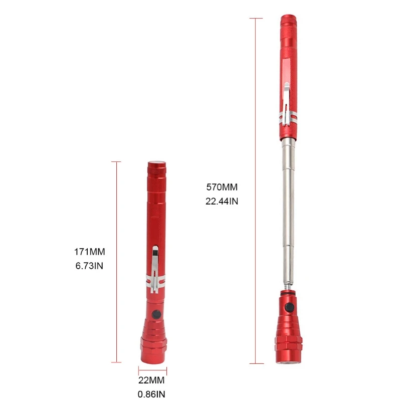 

Magnetic Pickup with 3LEDs Car Telescopic Flashlight Automobile Repair Tool for Repair Shop Garage Accessories