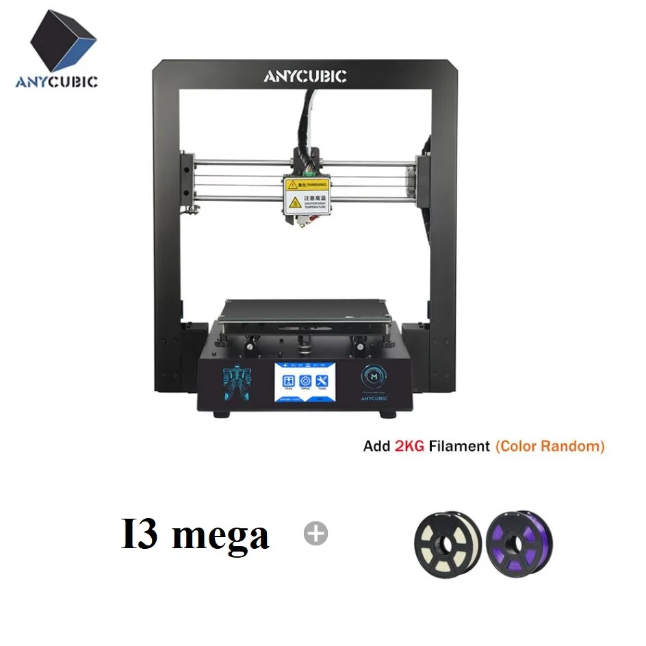 Anycubic i3 Мега 3d принтер наборы для 3d печати части дешевого размера плюс полностью металлический сенсорный экран drukarka 3d принтер 3D Drucker - Цвет: I3-Mega Add 2KG