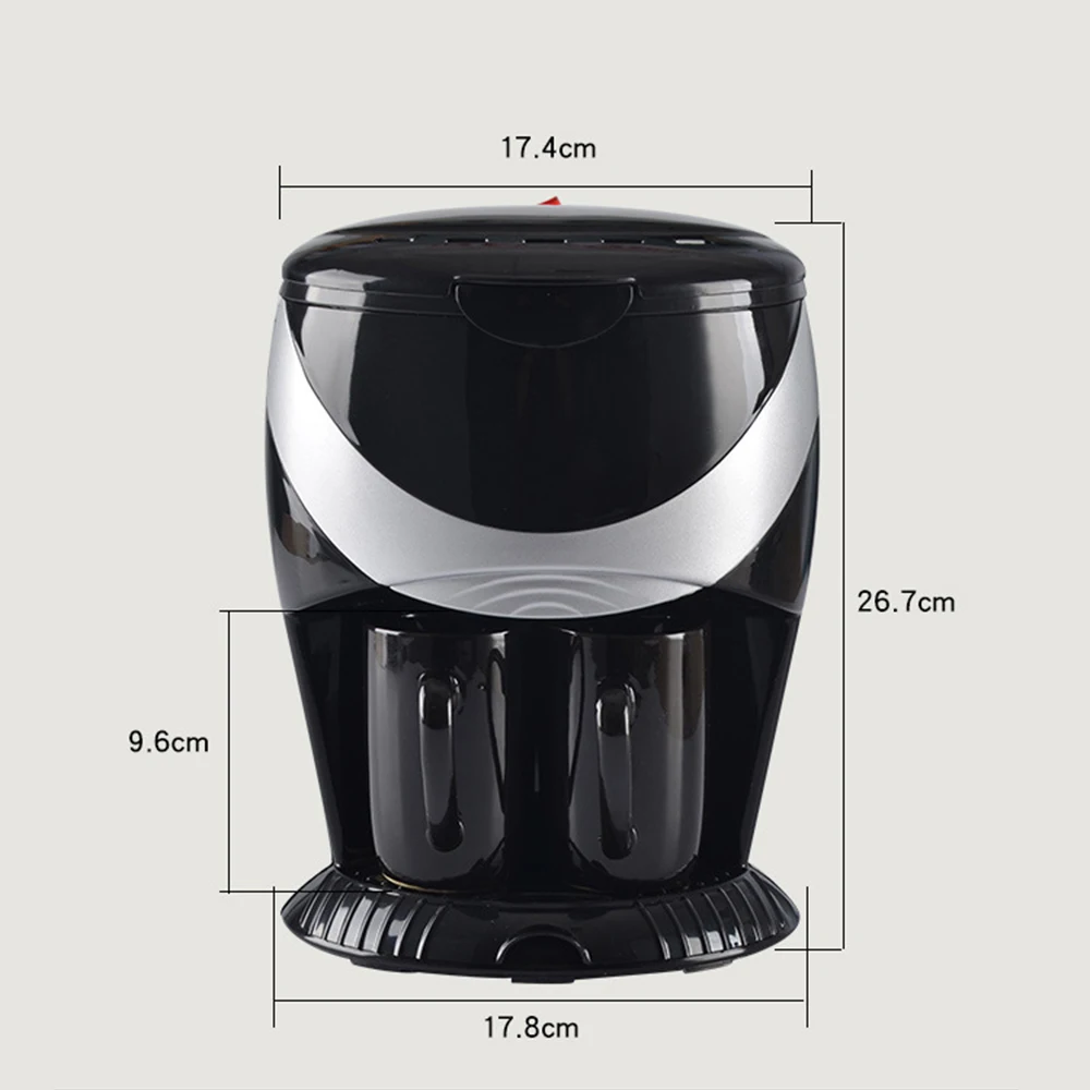 450W Electric Drip Coffee Maker Household Auto Dual Cup Coffee Machine Dual-use American Coffee Tea Machine 110V/220V