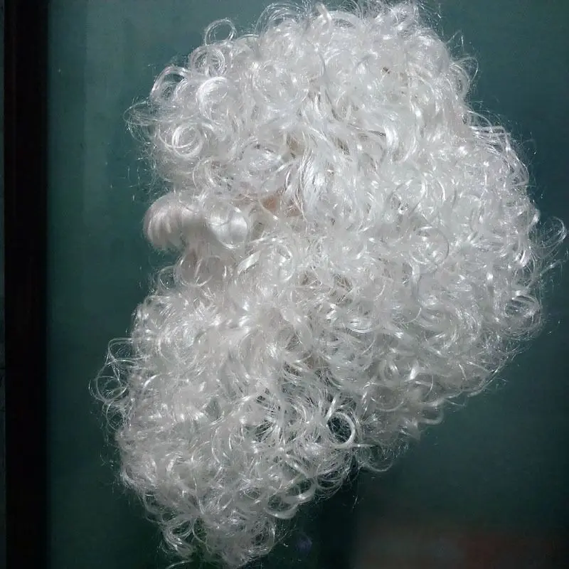 Белый Санта-Клаус Борода/парик Рождество смешные поддельные фантазии косплей