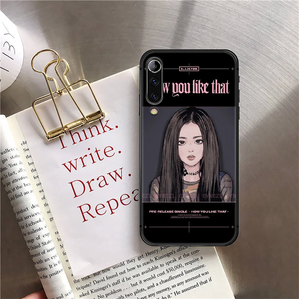 

BLACK-PINK Kpop Girls Phone Case Cover For Xiaomi Mi Note A2 A3 8 9 3 9 9T 10 Max Pro Lite Ultra Black Phone case Pretty Black