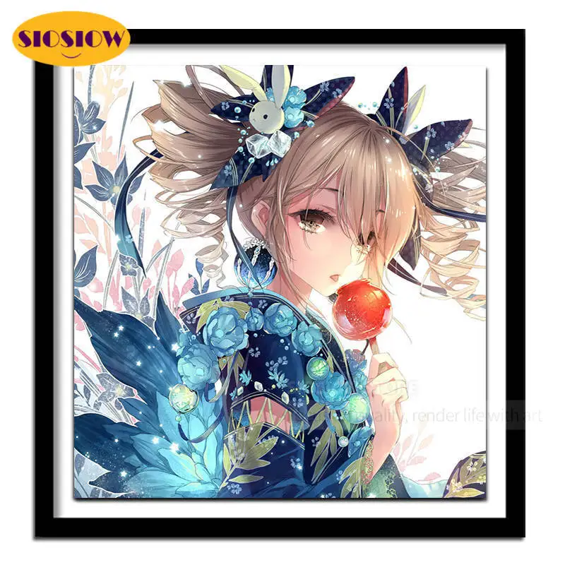 Алмазная 5d картина для девочек мультяшная полноразмерная мозаика с 3d рисунком