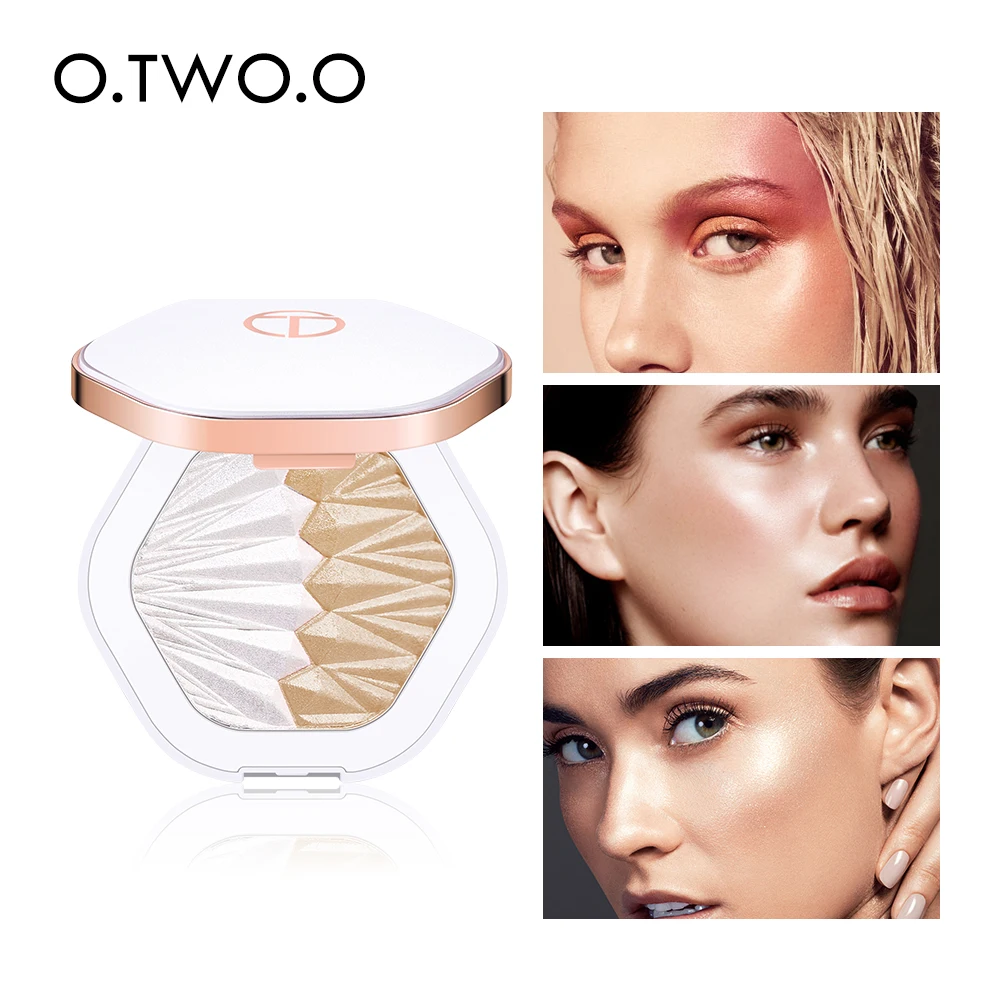 

O.TWO.O Shell Highlighter Powder Palette Pearl White Pink Purple Shimmer Face Illuminator Contouring Glowing Makeup 5 Color 1001