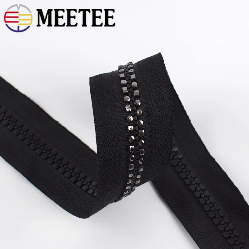 

Meetee 4/8Meters Resin Zipper 5# 8# Coded Open-End Zip for Sewing Bag Zips Repair Kit DIY Jackets Coat Zippers Garment Accessory
