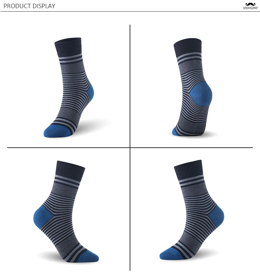 Men cotton socks stripped man large size socks 6pairs/lot UK SIZE 7-11 EUR SIZE 40-46 1002 VKMONY