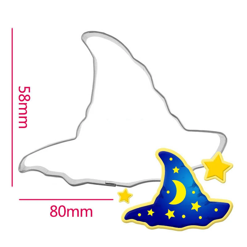 Хэллоуин нержавеющая сталь 3D ведьма шляпа печенье резаки форма для торта печенья