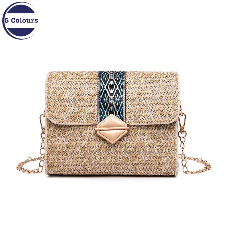 

Бамбуковая сумка, новинка 2019, модная женская сумка через плечо на цепочке, Студенческая сумка из натурального ротанга, богемная сумка, плете...