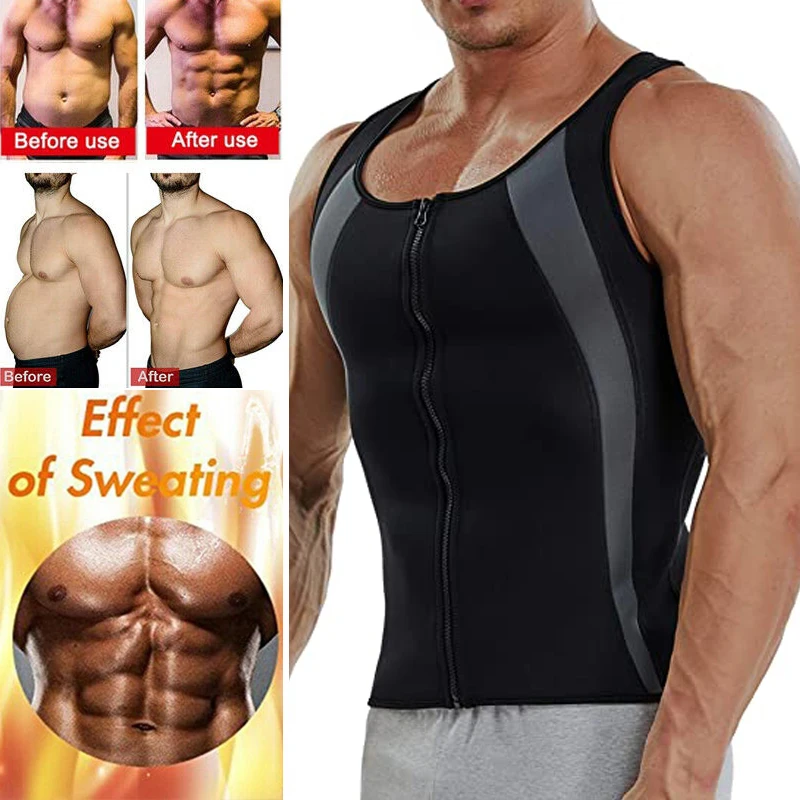

Waist Trainer Sweat Vest for Men Neoprene Body Shaper Sauna Tank Top Compression Workout Corset Slimming Faja Shapewear