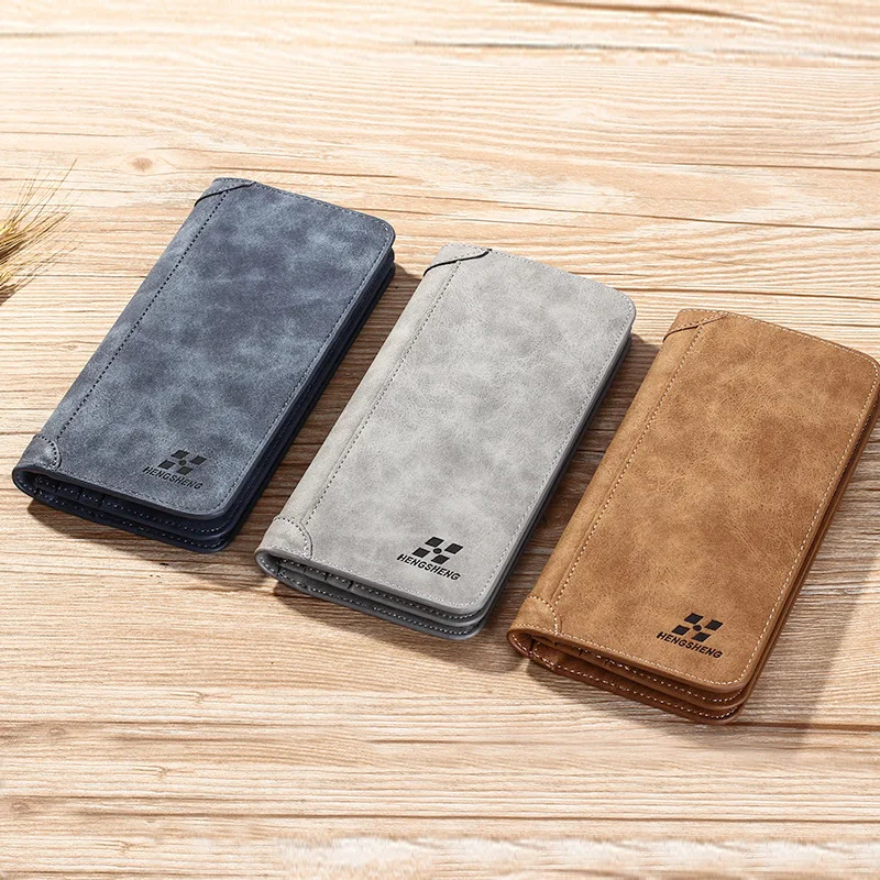

Men Vintage Wallets Luxury Brand Long Men Purses Male Clutch PU Leather Wallet Man Business Style Cards holders Male Coin purse