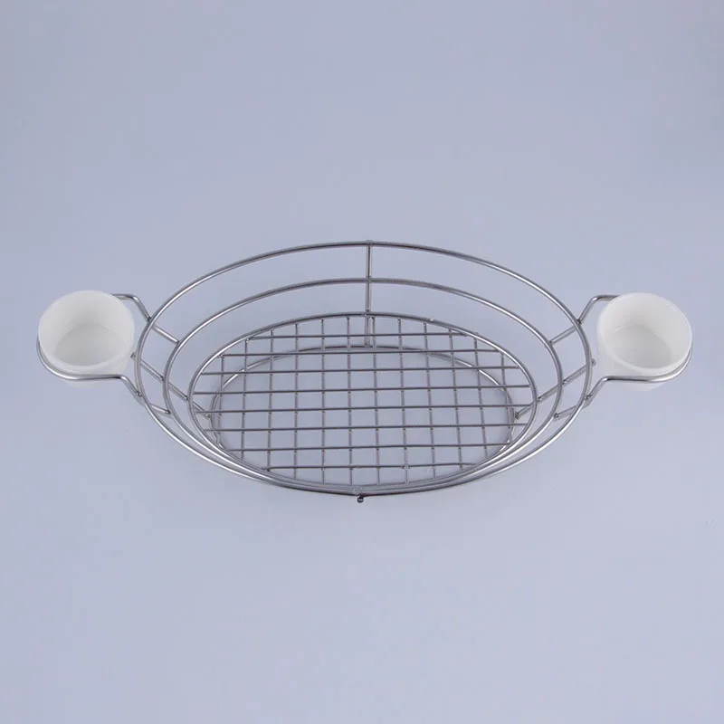 2 керамических чашки + корзина для хранения продуктов проволока закусок