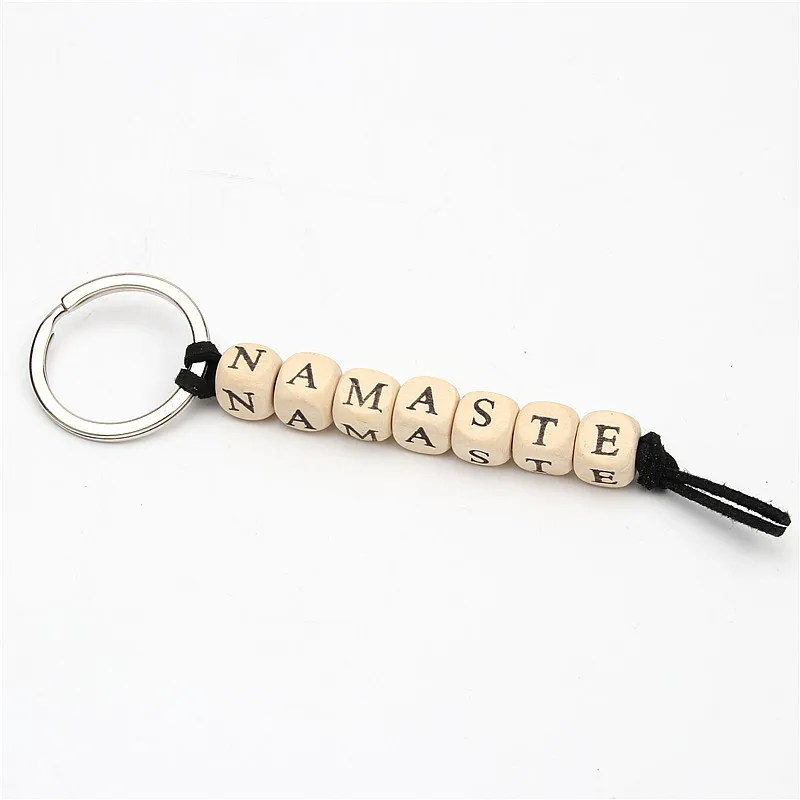 Custom Key Ring Personalised Keyring Keychain Name Wood Xmas Gift Bagpack Tag Favour Gift Letter Handmade