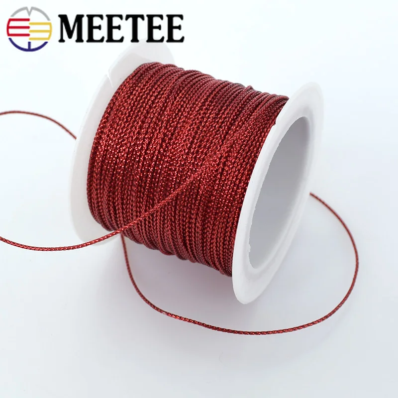 Meetee (один = 20 метров) 1 мм высокая прочность Золотой блестящий полиэфирный шнур