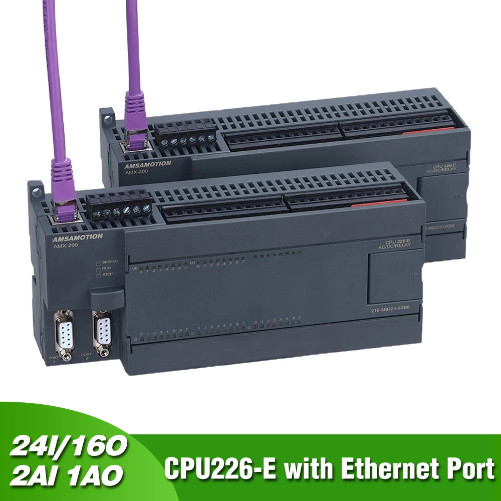 

CPU226 PLC with Ethernet Port Replace Siemens S7-200 Programmable Logic Controller 24I 16O Analog 2AI 1AO Relay Transistor CPU