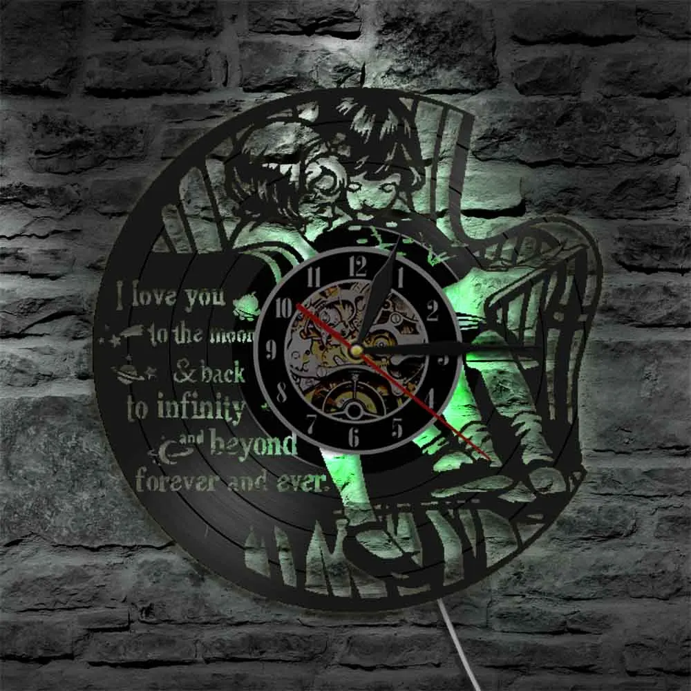 Настенные часы с виниловой пластиной и надписью I Love You To The Moon And Back Infinity