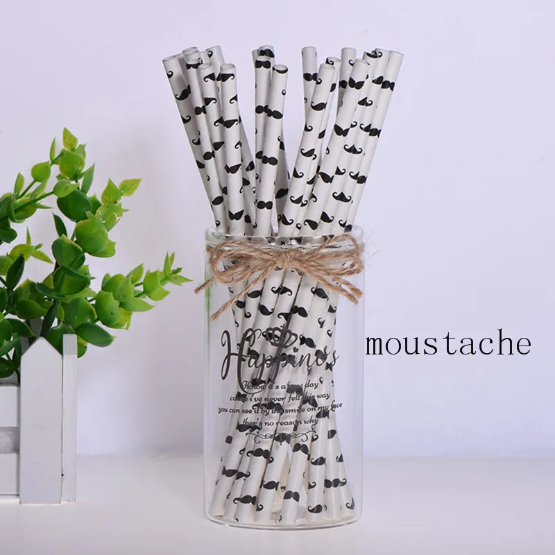 moustache Черная Золотая бумажная соломинка для питья, топпер для торта, Свеча для детского душа, свадьба, Хэллоуин, вечеринка, день рождения, Рождество, декоративные принадлежности - Цвет: moustache