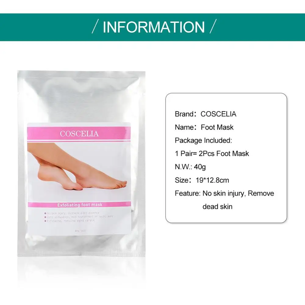 COSCELIA 2PCS/Set Foot Mask Pedicure Socks Care Remove Dead Skin Peeling Feet Skincare Patch | Красота и здоровье