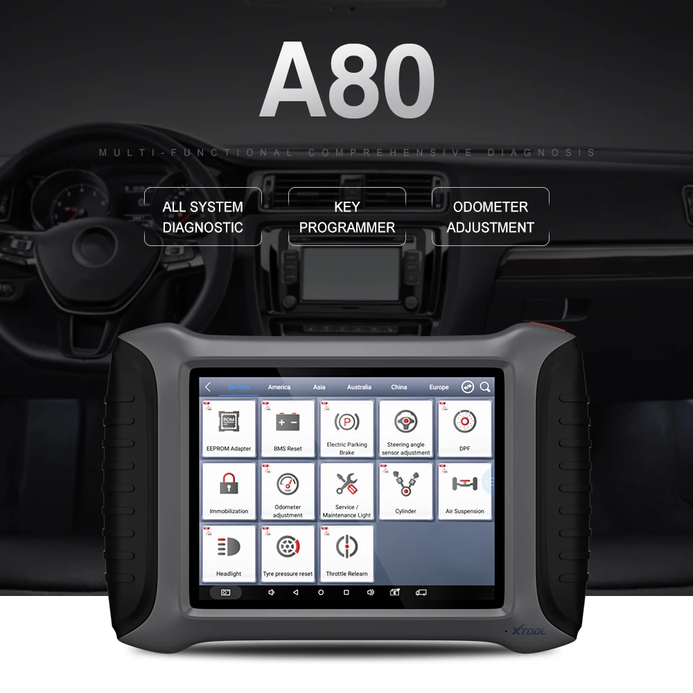 Инструмент Диагностический автомобильный Xtool A80 Bluetooth/Wi Fi OBD2|Анализатор