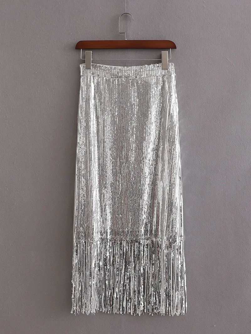 

Skirts Women 2021 Women's Autumn and Winter Clothing New Graceful and Fashionable over-the-Knee Sequined Temperamental Skirt