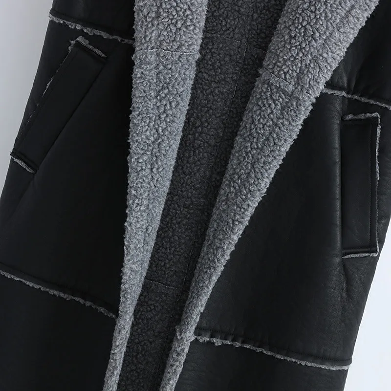 Осенне-зимний женский жилет из искусственной кожи теплые плотные бархатные