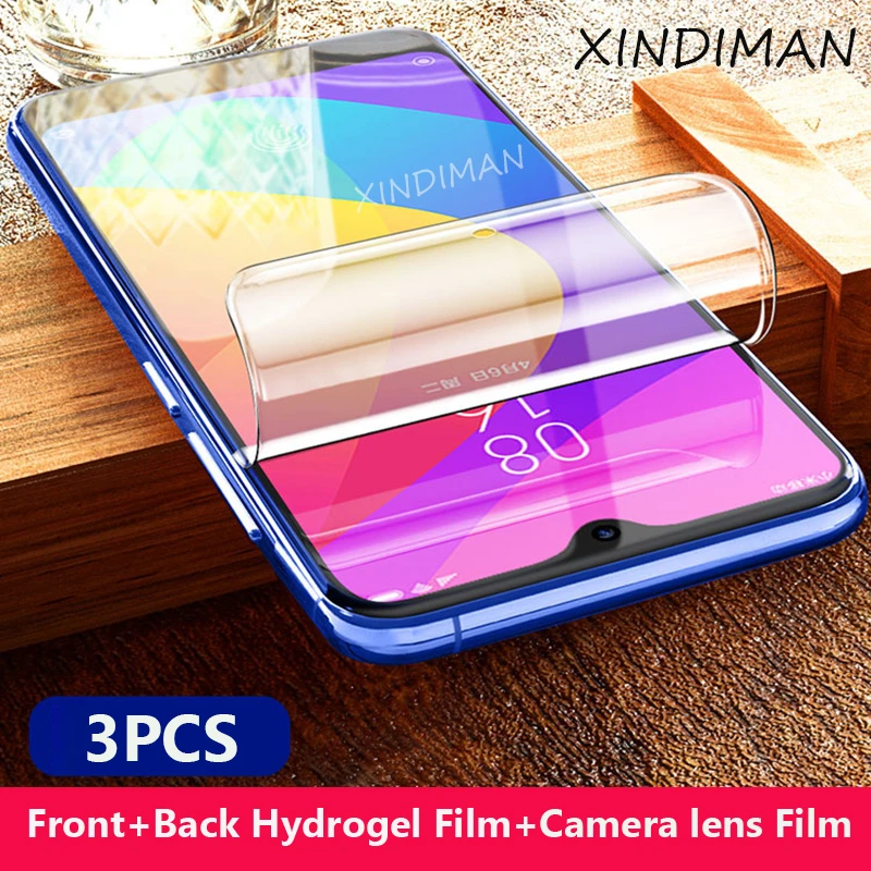 XINDIMAN 3 шт. Гидрогелевая пленка для xiaomi 9 9se передняя + задняя объектива камеры CC9 CC9e