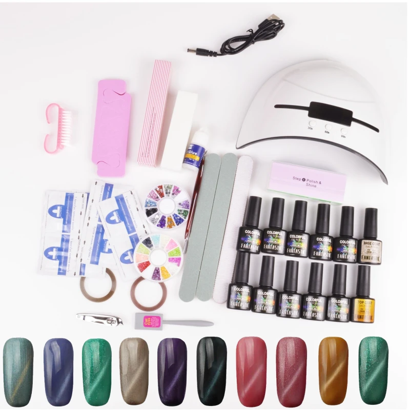 Маникюрный набор Гель лак основа верхнее покрытие маникюрные наборы 36 Вт УФ