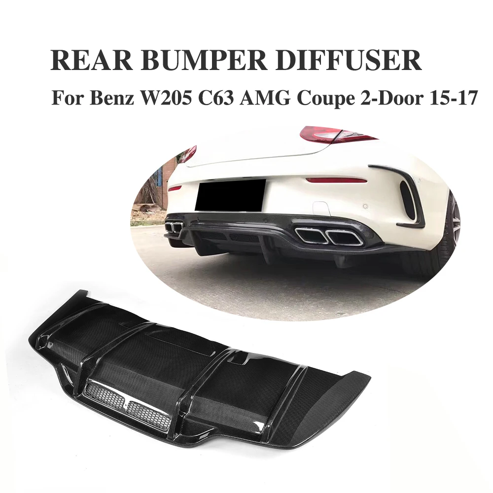 

Задний бампер из углеродного волокна, диффузор, спойлер для Mercedes Benz W205 C205 C63 AMG Coupe, 2 двери, только трансформер 2015-2017