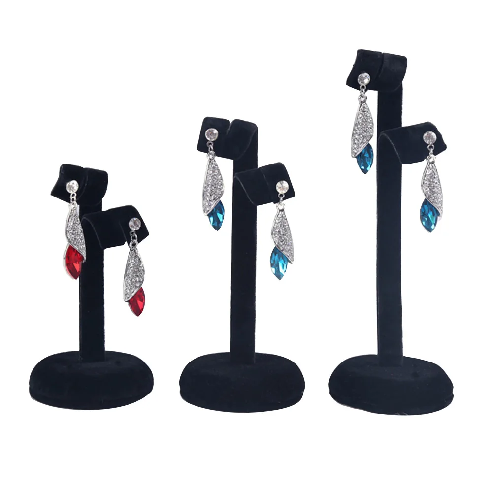 3 шт./компл. бархатные серьги-крючки серьги-гвоздики ювелирный держатель стойка