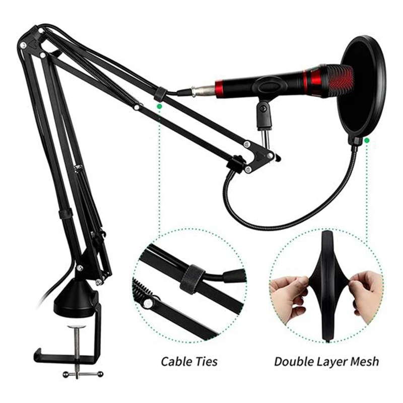 Microphone Arm Holder Adjustable Suspension Boom Scissors for Blue Snowball and Other Microphones | Электроника