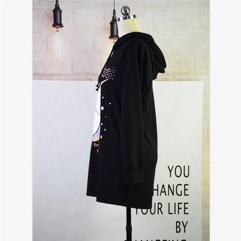 Свитшот с принтом единорога для мамы и дочери зимняя семейная одежда подходящая