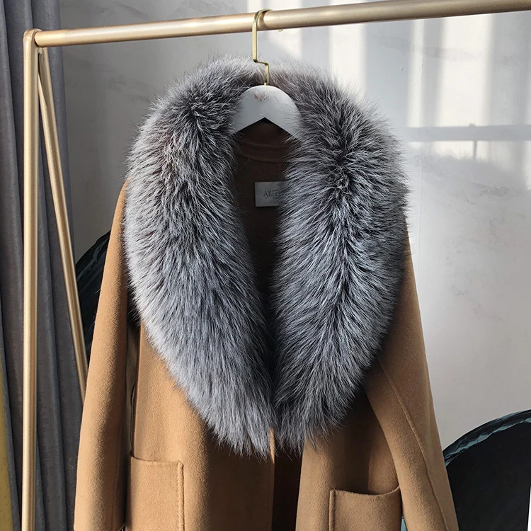 100% Natural Real Fox Fur Collar For Women And Men's Coat Jacket Extra Large Size Neck Warmer Scarf Shawls |