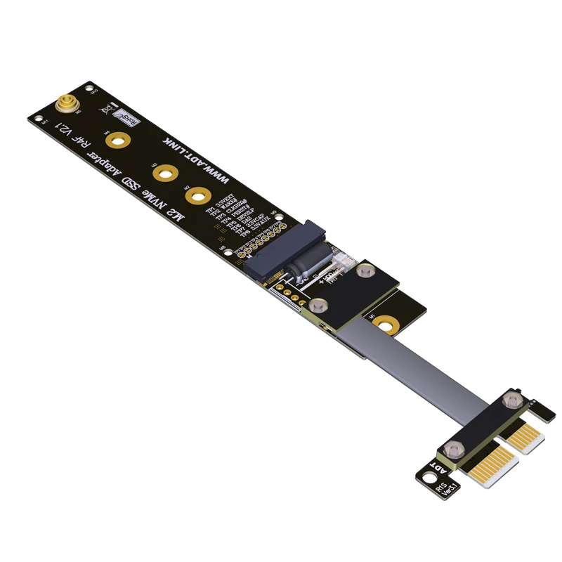 

D&W M.2 M key NVMe SSD To PCI-e PCIe x1 Adapter Riser Card Flexible Flat Cable M2 keyM PCI-Express pci express 1x Gen3.0 R14SF