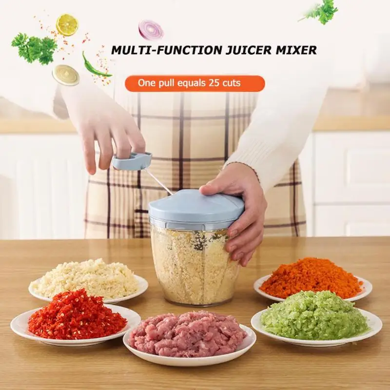 Многофункциональная ручная мясорубка, измельчитель для еды, миксер, блендер, ручная соковыжималка для цитрусовых, соковыжималка для апельсина, лимона, фруктов