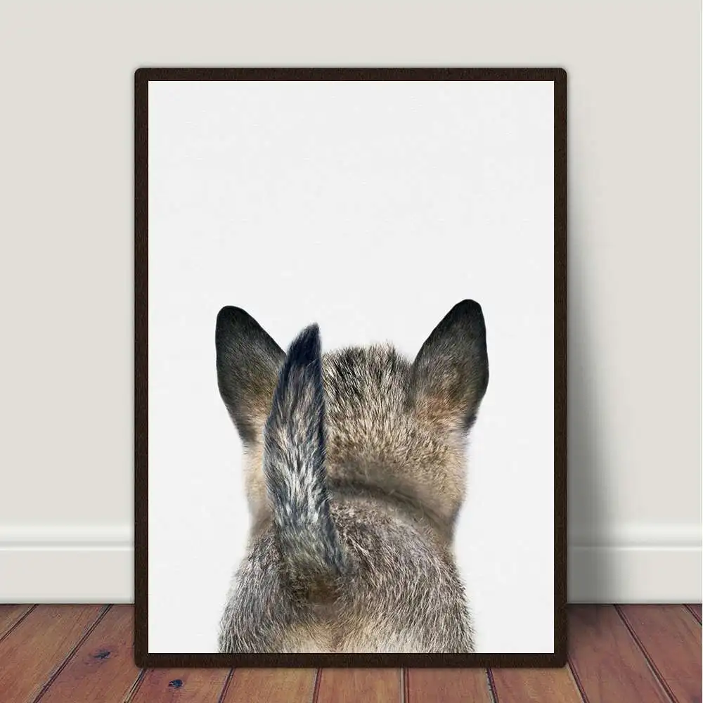 Рисунок волчьего медвежонка хвост лесные животные деревянные деревья декор для