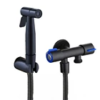 Смеситель для биде из нержавеющей стали, кухонный ручной распылитель черного цвета для уборки пола в туалете, ванной комнате