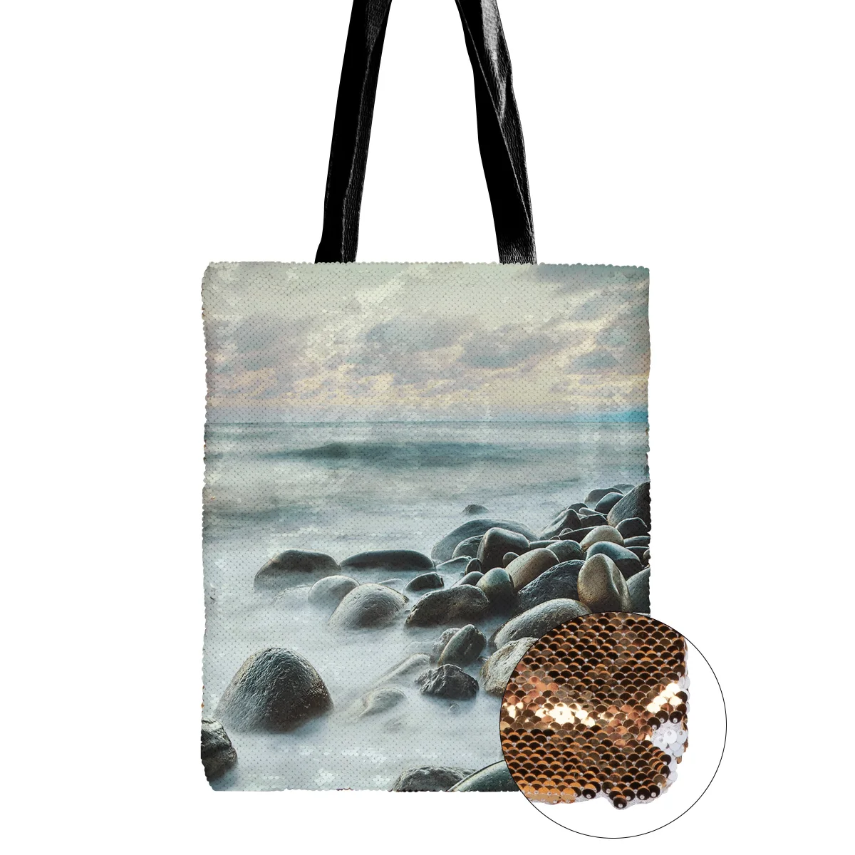 Каменная булыжница сумка на плечо новинка одно холщовая двухсторонняя тканевая