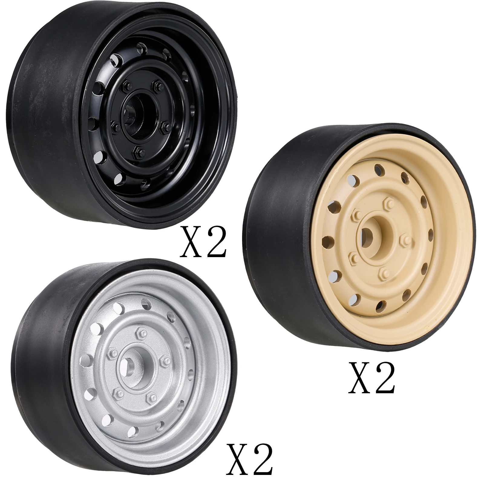 

2x RC Rims 1.9 inch Beadlock Crawler 1:10 Set for Axial Scx10 90046 Axi03007 -4