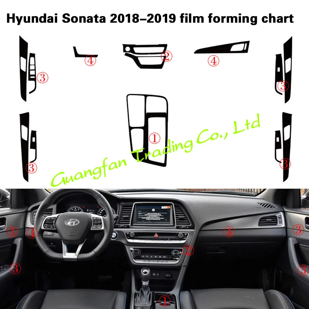 Для Hyundai sonata 9 2018-2019 внутренняя Центральная панель управления дверная ручка 3