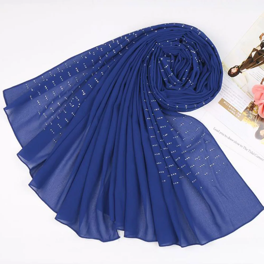 Хиджаб шарф 2020 зимнее пончо Женская мода мусульманские длинные шифоновые шали с