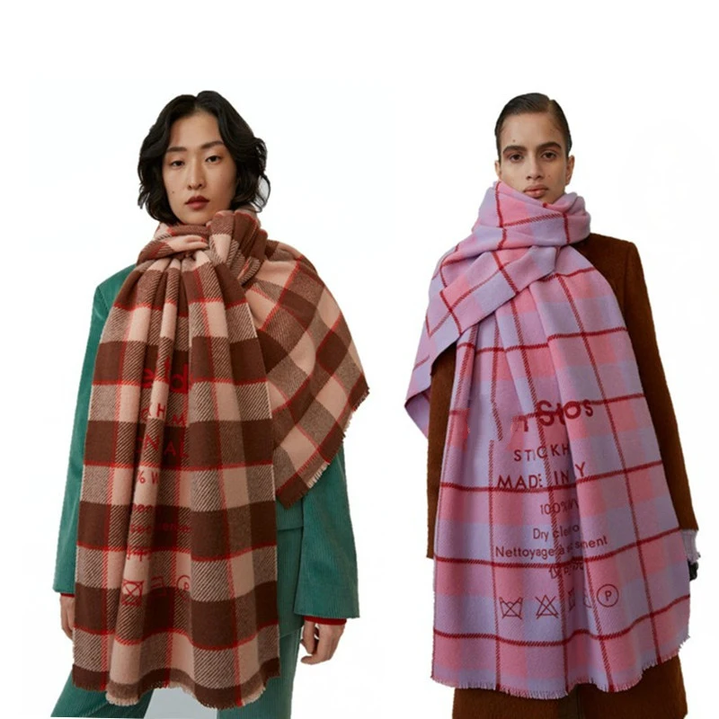 

2018, новый комплект детской одежды в европейском и американском AC шарф с буквами, осень-зима Новый Цвет плед с имитацией кашемировый шарф, сох...