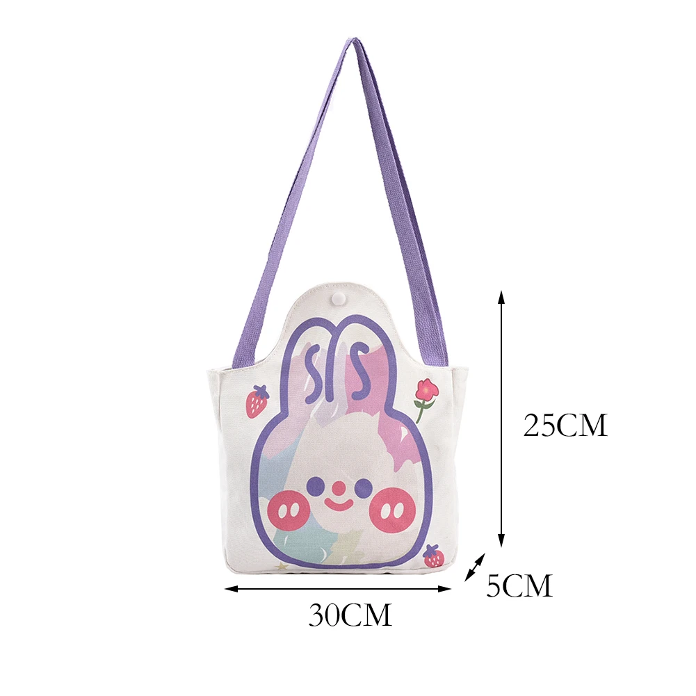 

Women Shoulder Bag Cartoon Rabbit Bear Print Ladies Shopping Bags Cotton Cloth Fabric Grocery Canvas Print Handbags Tote Handbag
